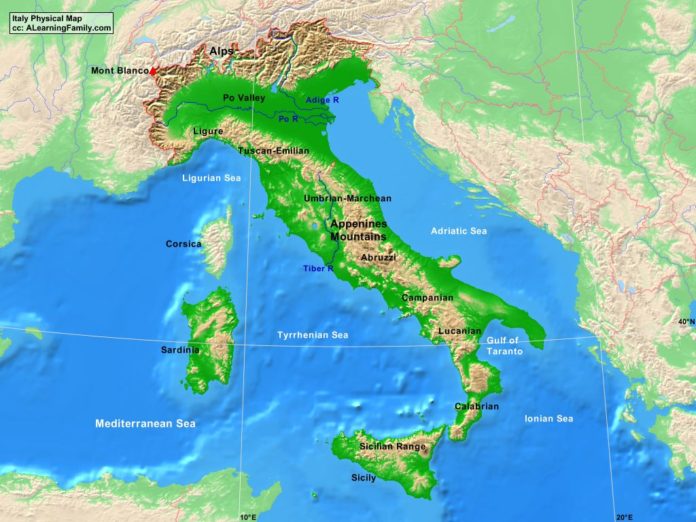 Italy physical map