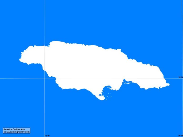 Jamaica outline map