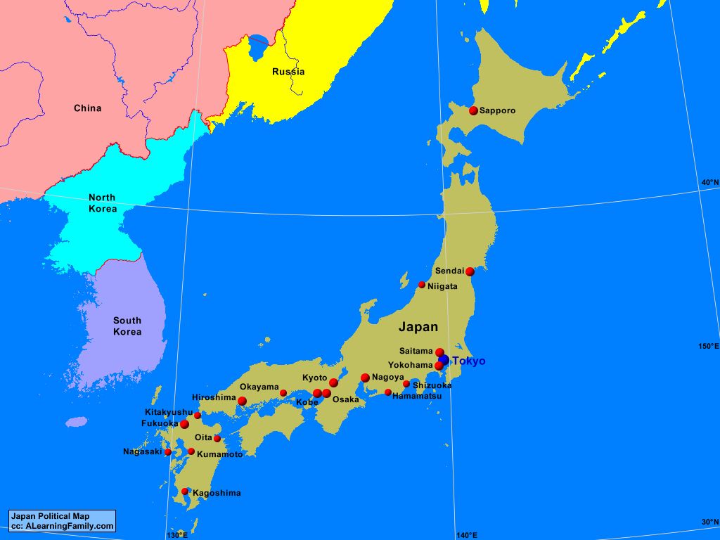 Japan On Political Map Of World - Map of world