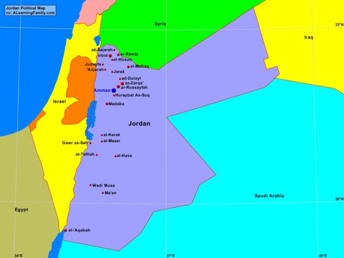 Jordan political map