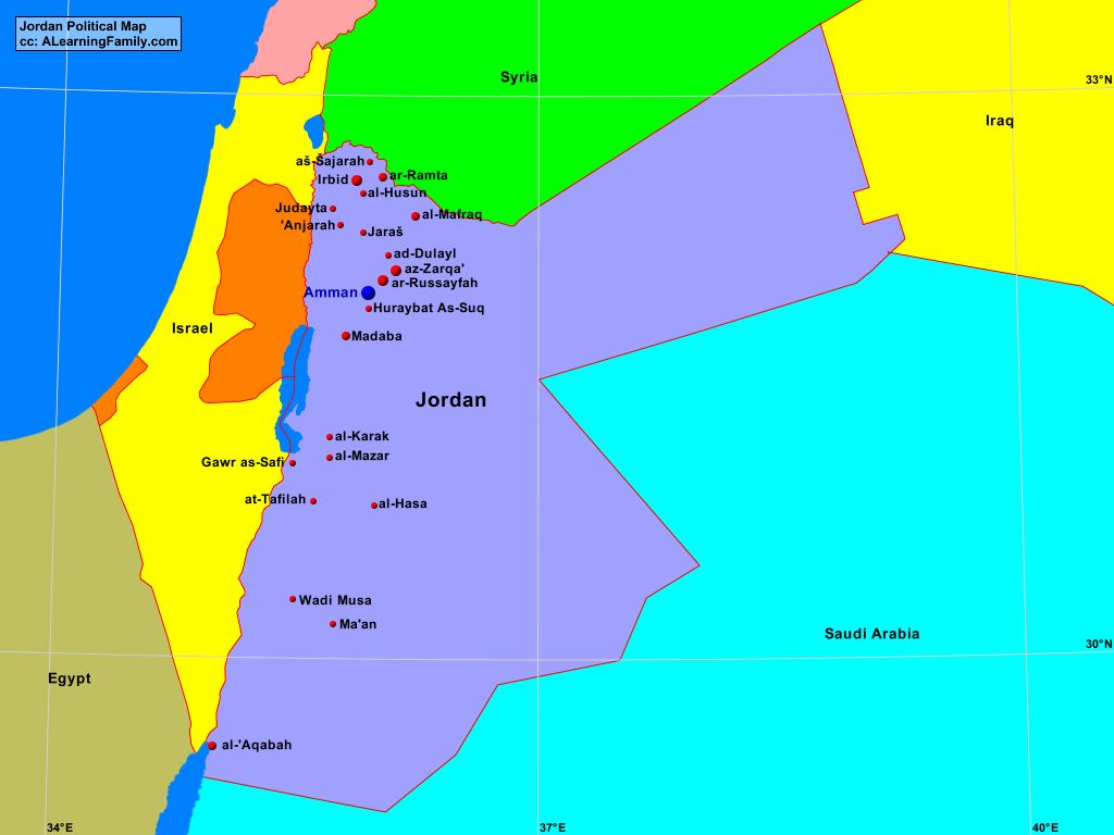 Jordan Political Map Mappery - Gambaran