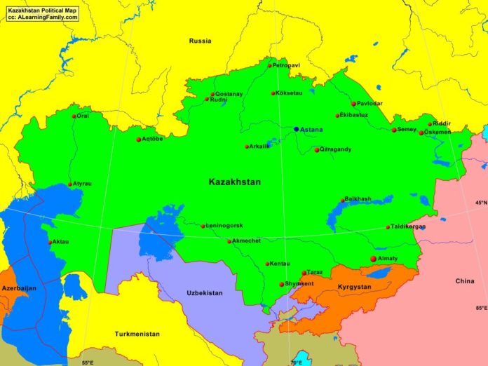 Kazakhstan political map