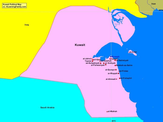 Kuwait political mapA political map of Jordan (Creative Commons: A Learning Family).