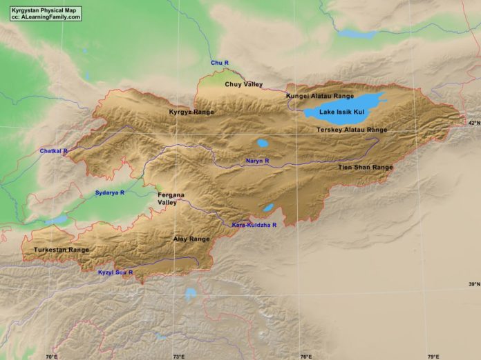 Kyrgystan physical map