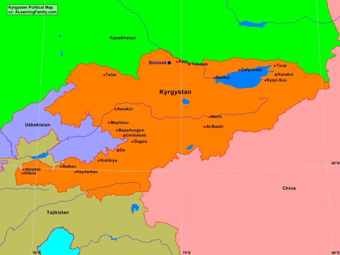 Kyrgystan political map