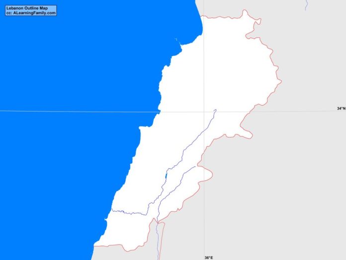 Lebanon outline map