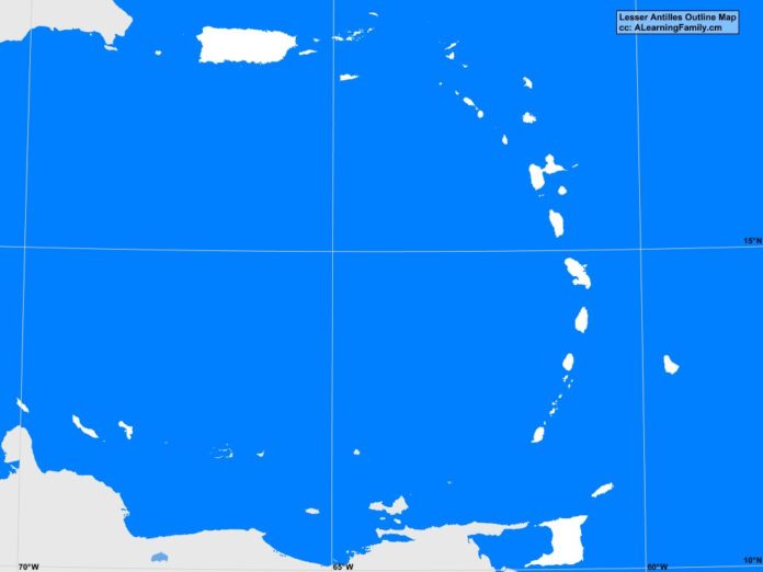 Lesser Antilles outline map