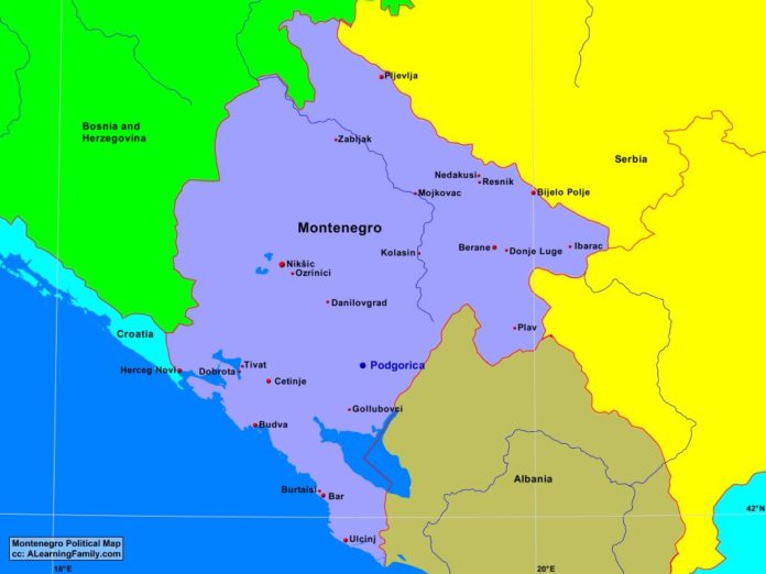 Montenegro political map