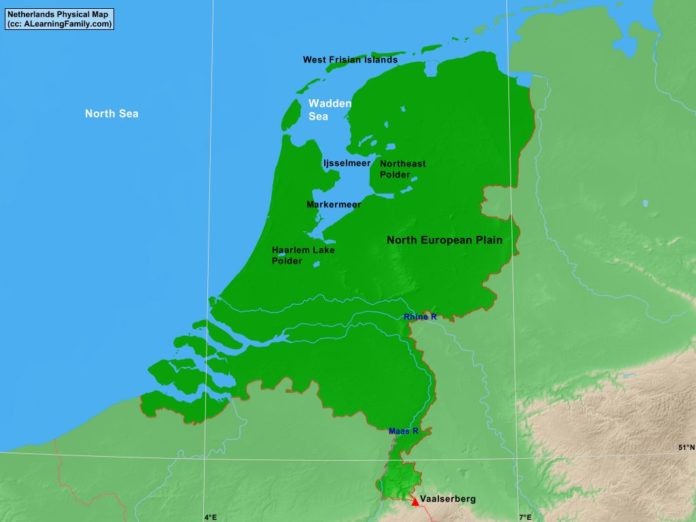 Netherlands physical map