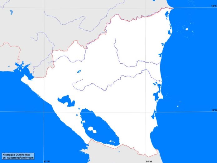 Nicaragua outline map