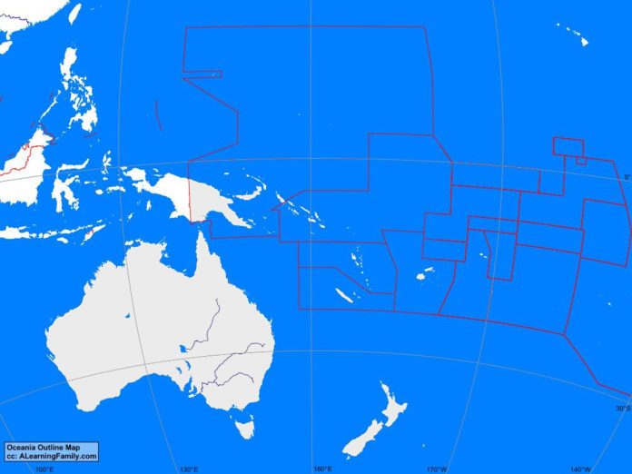 Oceania outline map