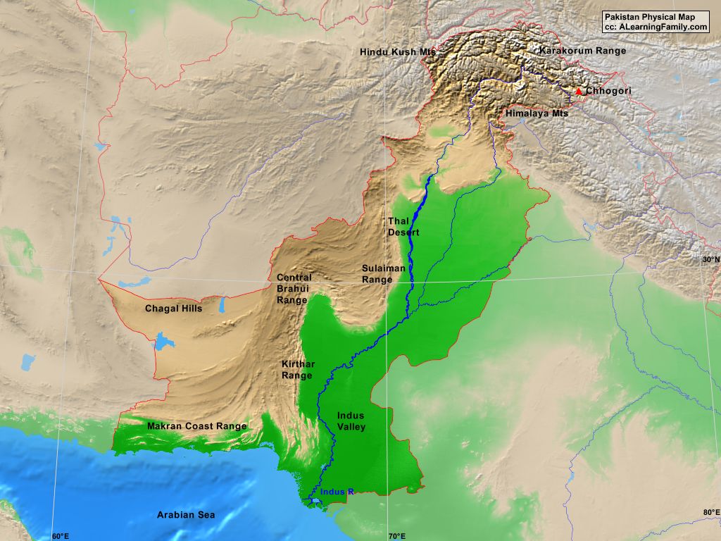 Mountain Ranges Of Pakistan Map   PakistanPhysical 