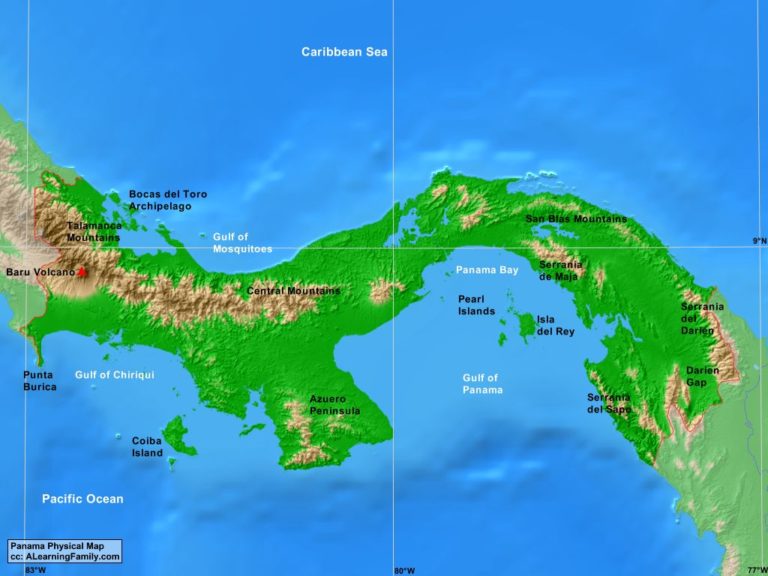 Panama Physical Map A Learning Family   PanamaPhysical 768x576 