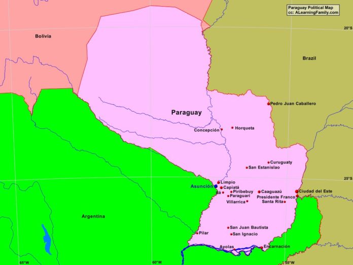 Paraguay political map