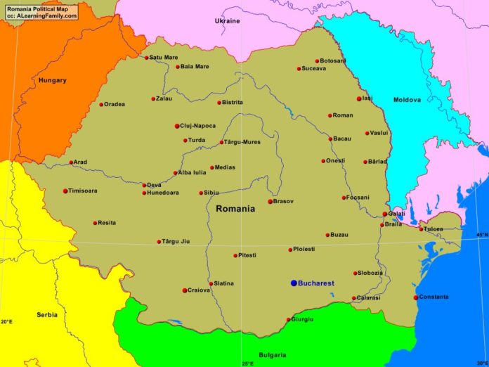 Romania political map