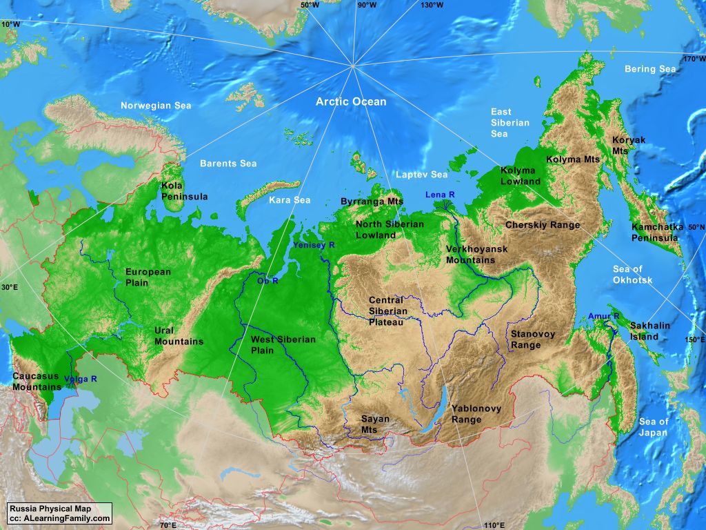 stanovoy mountains map