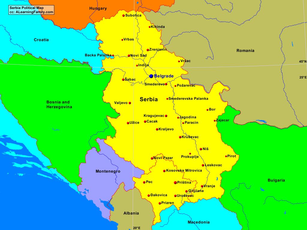 Political Map Of Serbia - Merci Stafani