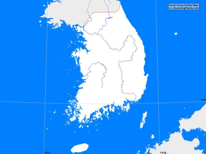 South Korea outline map