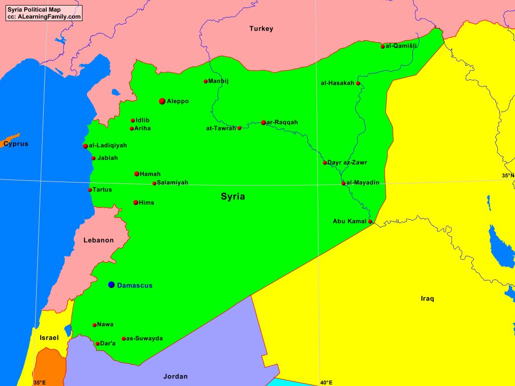 Где находится дамаск в какой стране. Сирия на карте.