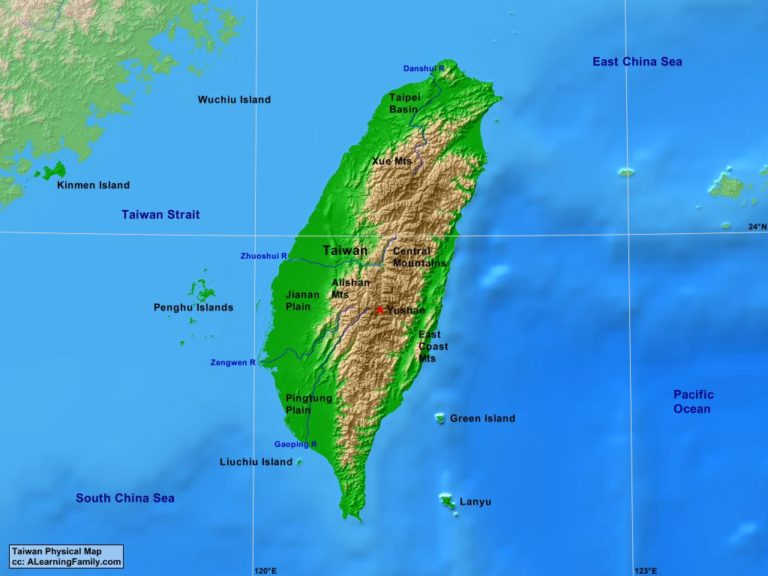 Taiwan Physical Map - A Learning Family