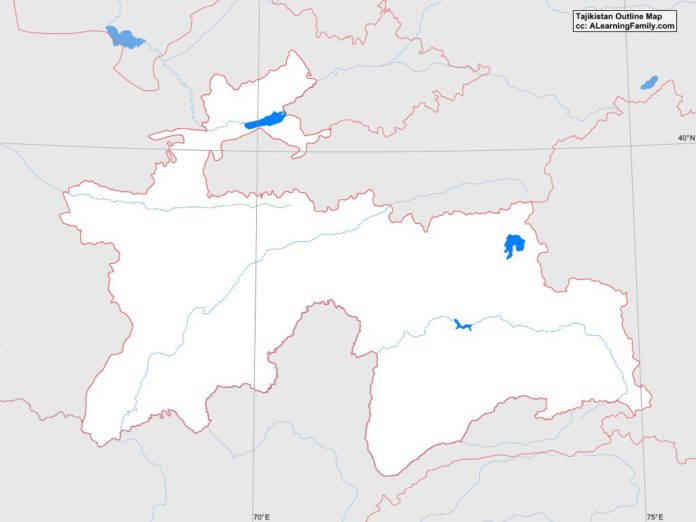 Tajikistan outline map