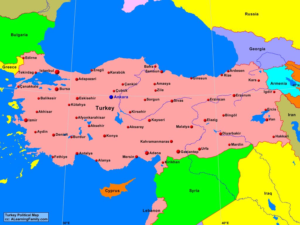 A Political Map Of Turkey - Map of world