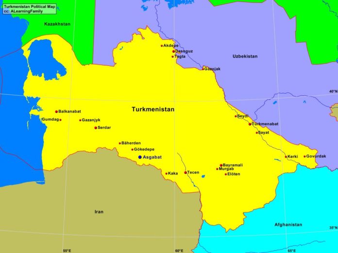 Turkmenistan political map