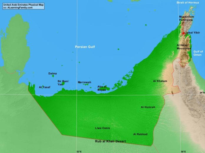 United Arab Emirates physical map