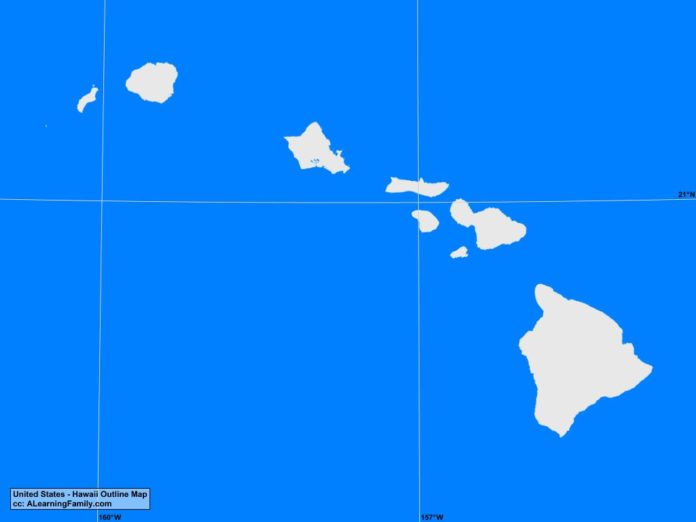 Hawaii outline map